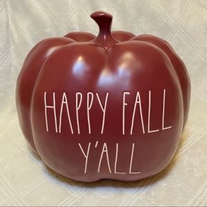 Rae Dunn Happy Fall Y'all Maroon Pumpkin